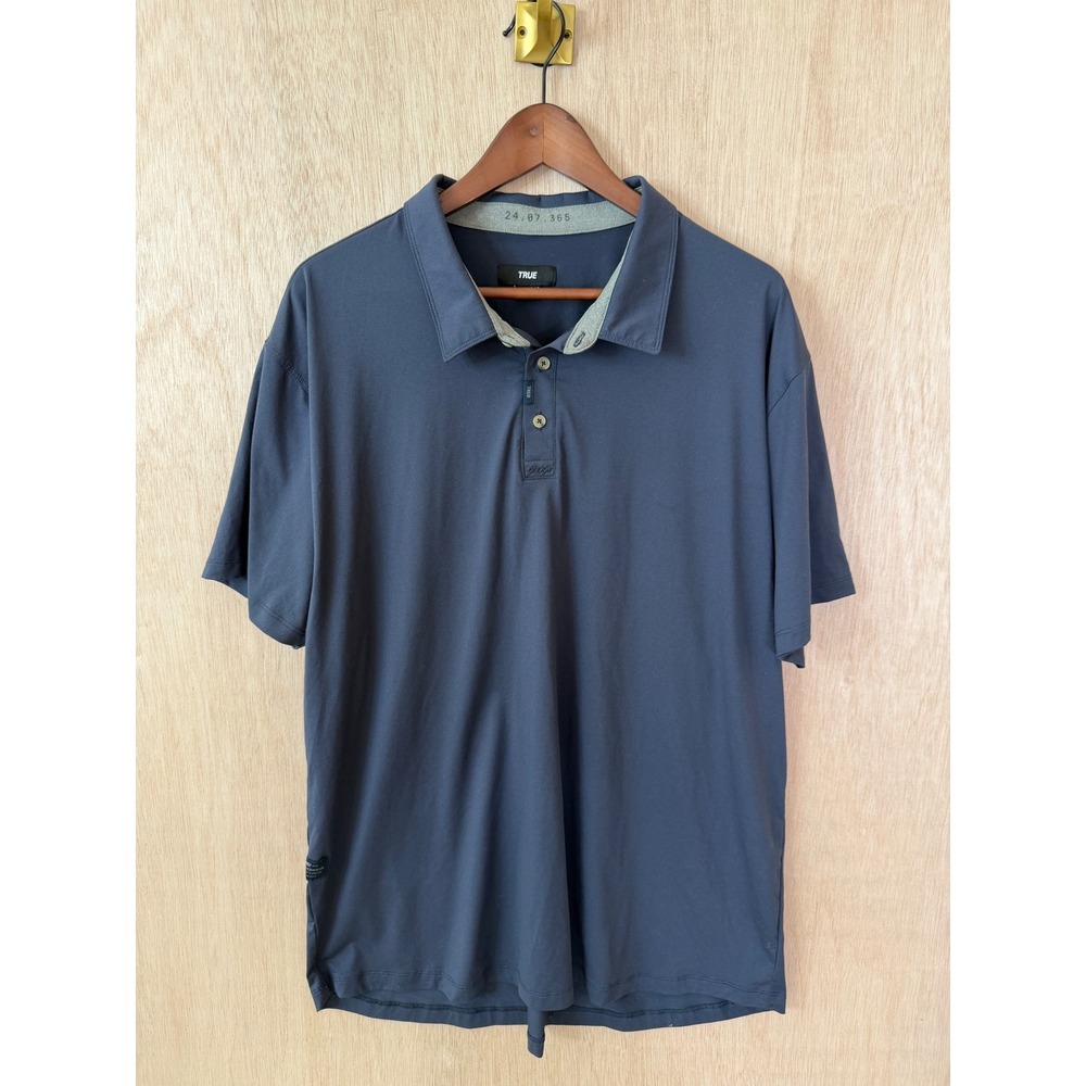 True Linkswear All Day Polo Shirt Mens XXL Navy Blue Short Sleeve Golf Tee